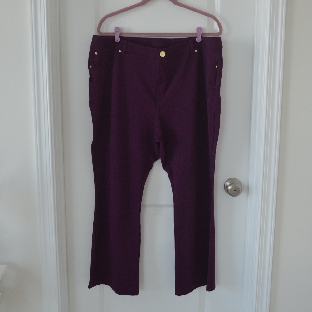 Purple Jeggings with Gold Details Short Inseam